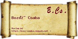 Bozó Csaba névjegykártya